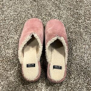 Stuart Weitzman Pink Suede Clog Mule